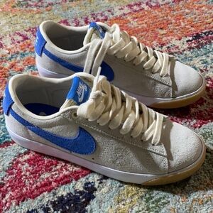 Nike SB Blazer Low | Cream & Blue | Zoom Air | Retro Skate Style